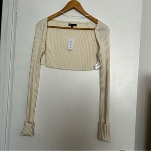 Kendall & Kylie X Pacsun Collab Cream Ribbed Knit Women's Top
